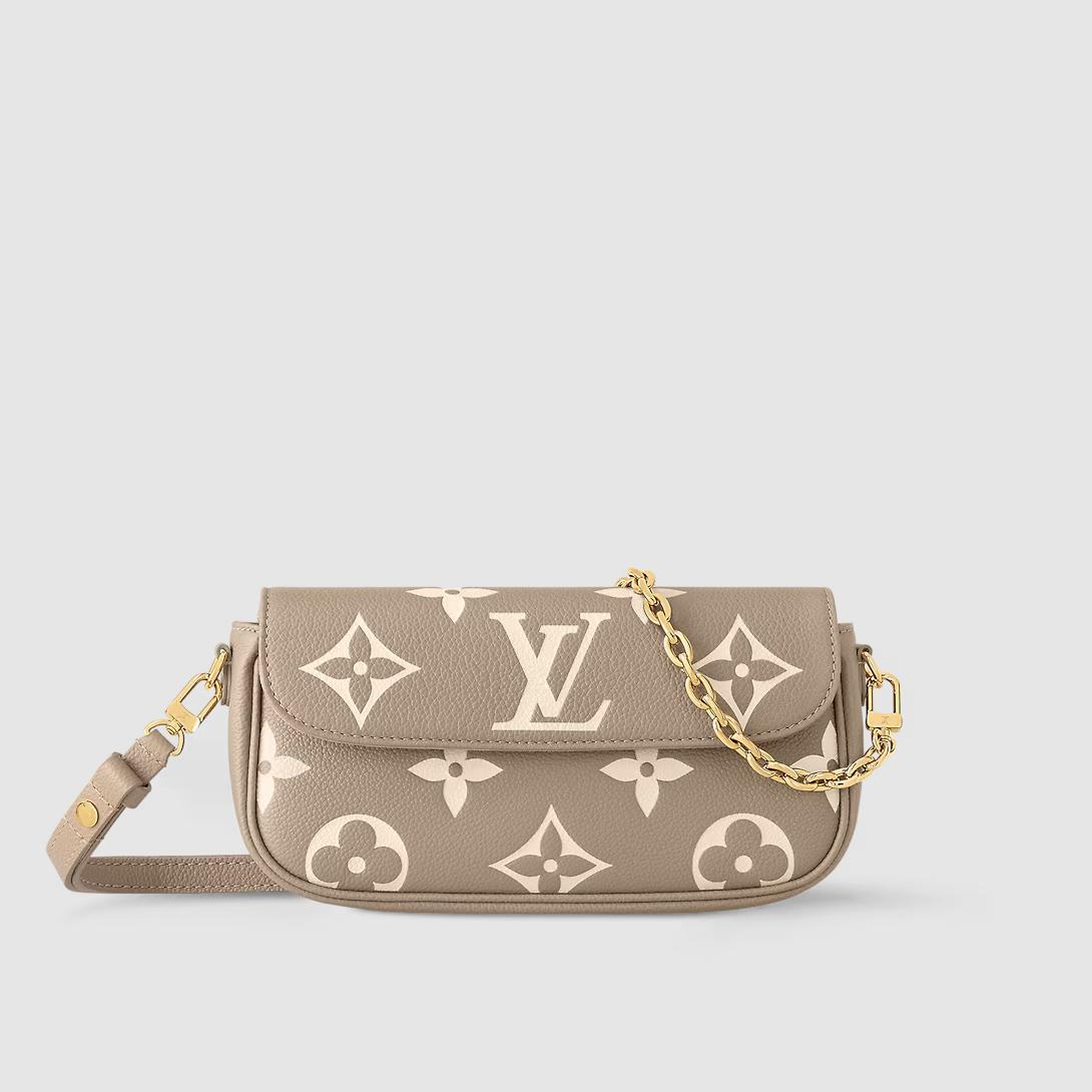 Túi Louis Vuitton Wallet On Chain Ivy Da Bicolor Monogram Empreinte Nữ Nâu